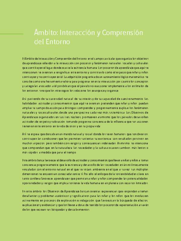 Ámbito: Interacción y comprensión del entorno Ámbito: Interacción y comprensión del entorno