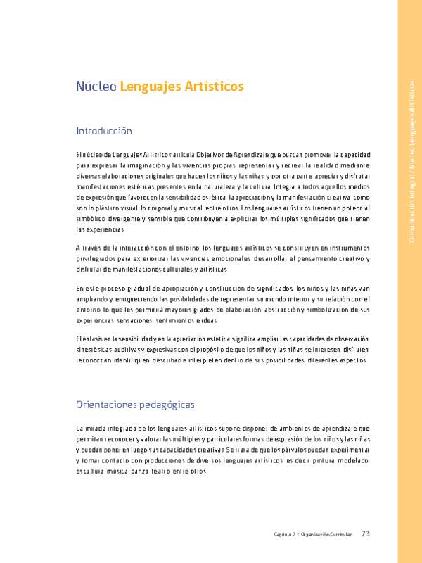 Núcleo: Lenguajes artísticos Núcleo: Lenguajes artísticos