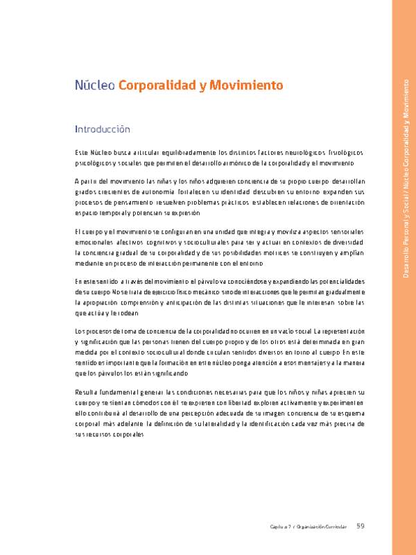 Núcleo: Corporalidad y movimiento Núcleo: Corporalidad y movimiento