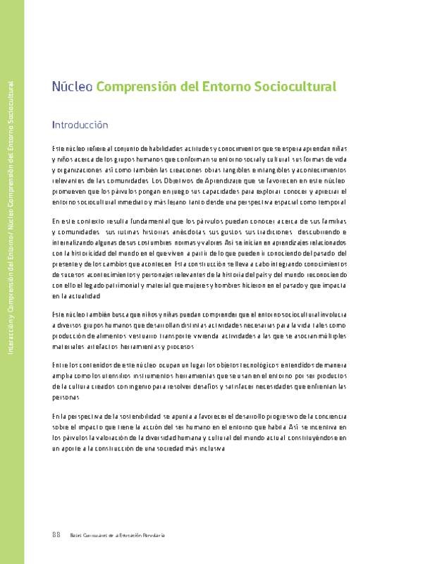Núcleo: Comprensión del entorno sociocultural Núcleo: Comprensión del entorno sociocultural