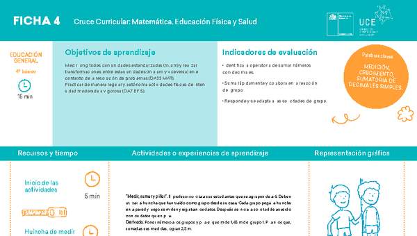 4° básico, Ficha N° 4 Movimiento en 15 minutos 4° básico, Ficha N° 4 Movimiento en 15 minutos