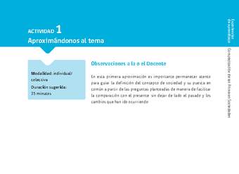 Sugerencia para el profesor: Actividad 1. Aproximándonos al tema Sugerencia para el profesor: Actividad 1. Aproximándonos al tema