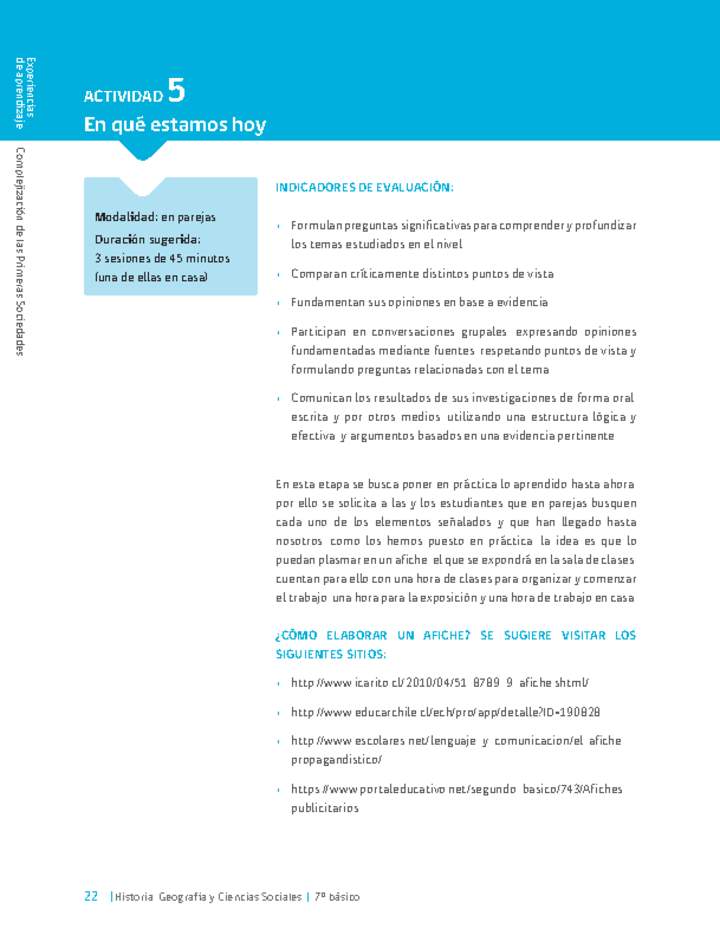 Sugerencia para el profesor: Actividad 5: En qué estamos hoy Sugerencia para el profesor: Actividad 5: En qué estamos hoy