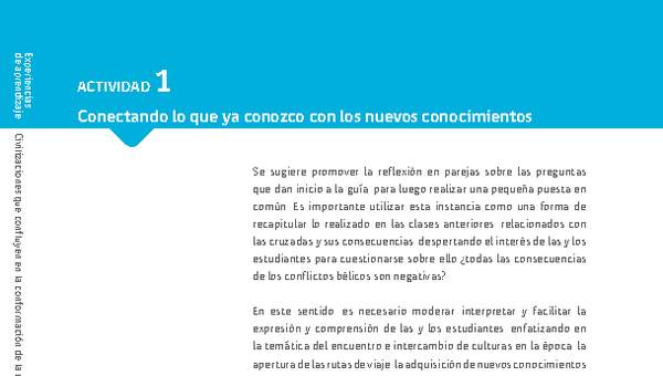 Sugerencia para el profesor: Actividad 1: Conectando lo que ya conozco con los nuevos conocimientos Sugerencia para el profesor: Actividad 1: Conectando lo que ya conozco con los nuevos conocimientos