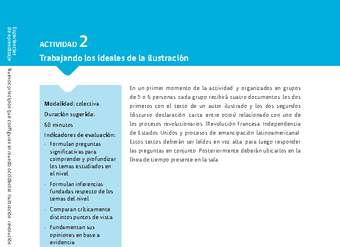 Sugerencia para el profesor: Actividad 2: Trabajando los ideales de la ilustración Sugerencia para el profesor: Actividad 2: Trabajando los ideales de la ilustración