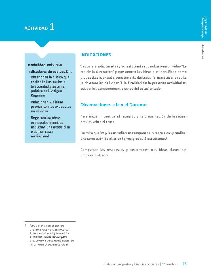 Sugerencia para el profesor: Actividad 1 Sugerencia para el profesor: Actividad 1