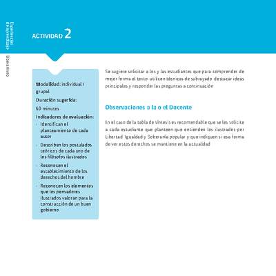 Sugerencia para el profesor: Actividad 2 Sugerencia para el profesor: Actividad 2