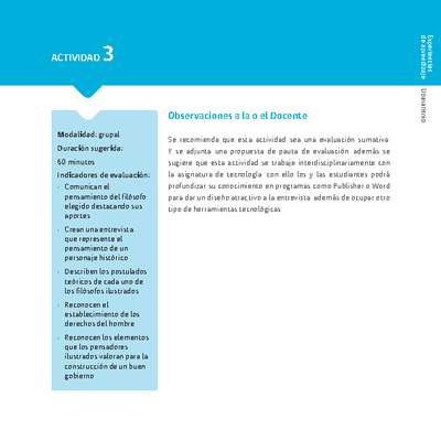 Sugerencia para el profesor: Actividad 3 Sugerencia para el profesor: Actividad 3