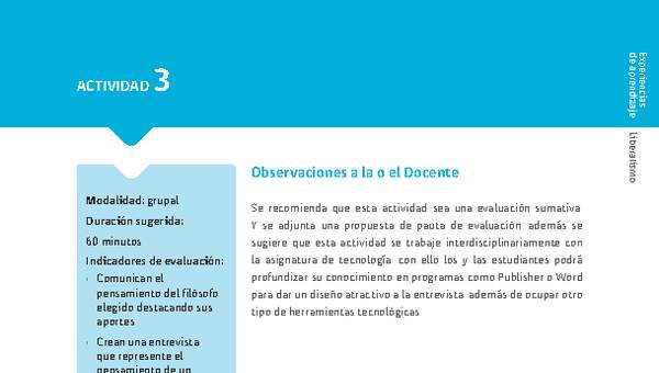 Sugerencia para el profesor: Actividad 3