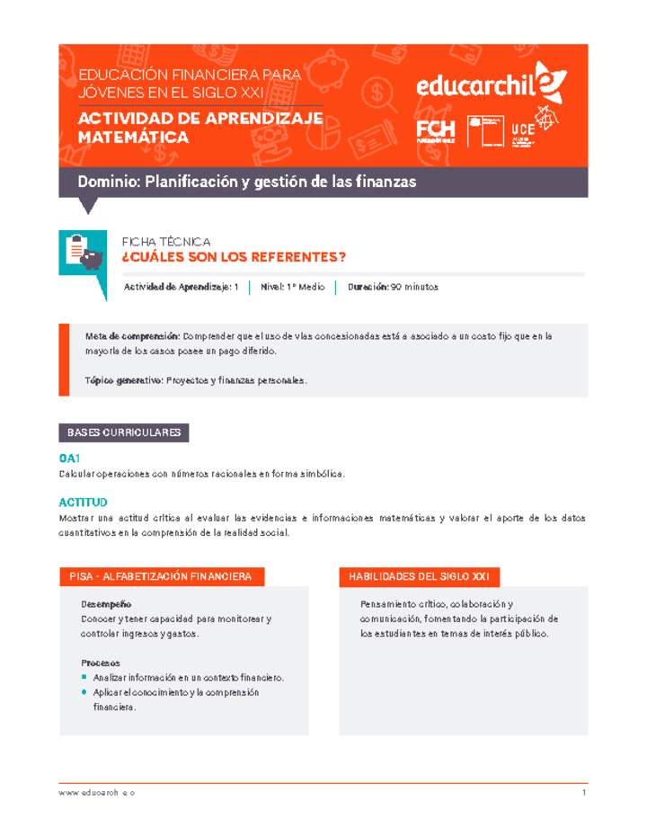 Planificación y Gestión de las Finanzas 1 Planificación y Gestión de las Finanzas 1