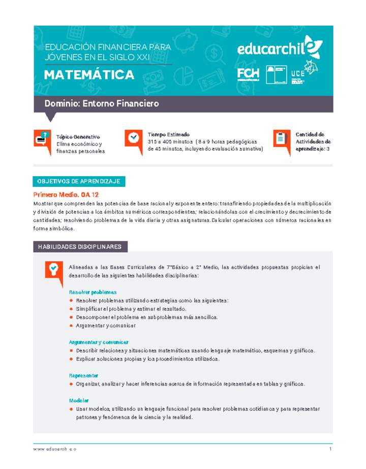 Dominio: Entorno Financiero Dominio: Entorno Financiero