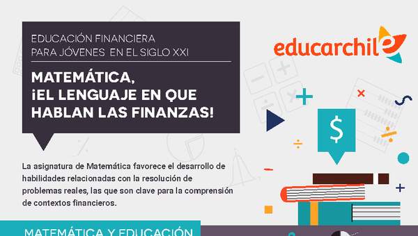 Matemática, ¡El lenguaje en que hablan las finanzas! Matemática, ¡El lenguaje en que hablan las finanzas!