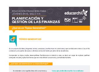 Planificación y Gestión de las Finanzas - Tópico Generativo Planificación y Gestión de las Finanzas - Tópico Generativo