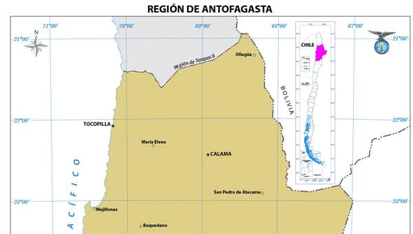Mapa región Antogafasta  (color) Mapa región Antogafasta  (color)