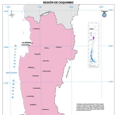 Mapa región de Coquimbo (color)