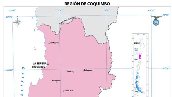 Mapa región de Coquimbo (color) Mapa región de Coquimbo (color)