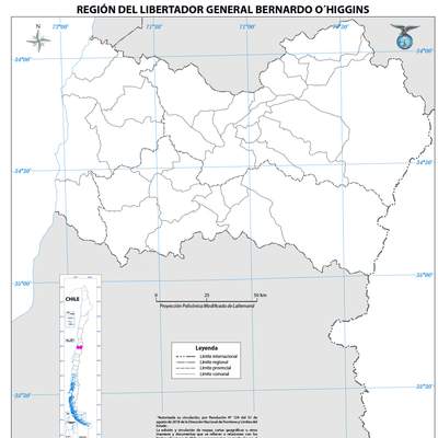 Mapa región del Libertador Bernardo Ohiggins (mudo) Mapa región del Libertador Bernardo Ohiggins (mudo)