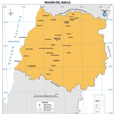 Mapa región del Maule (color)
