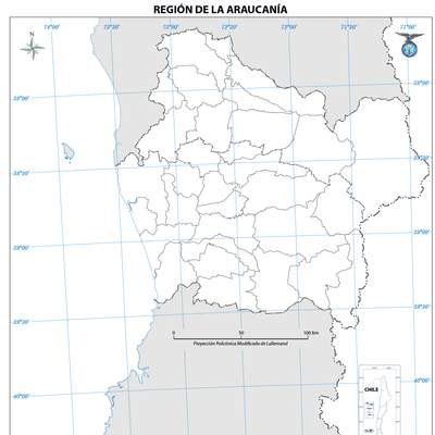 Mapa región de la Araucanía (mudo) Mapa región de la Araucanía (mudo)