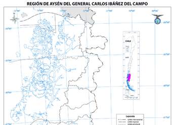Mapa región de Aysén del General Carlos Ibáñez del Campo (mudo)