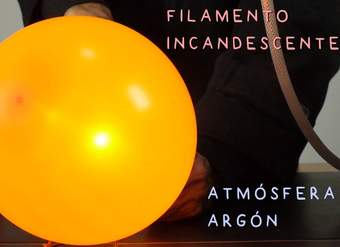 Filamento Incandescente en Atmósfera Inerte. Bombilla con Globo de Argón. Filamento Incandescente en Atmósfera Inerte. Bombilla con Globo de Argón.
