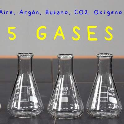 5 Gases: Aire, Argón, Butano, CO2, y Oxígeno 5 Gases: Aire, Argón, Butano, CO2, y Oxígeno