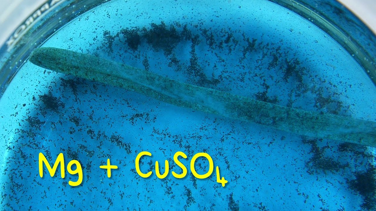 Reacción del Magnesio con el Sulfato de Cobre (II) Reacción del Magnesio con el Sulfato de Cobre (II)