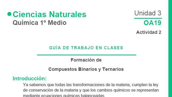 Formación de Compuestos Binarios y Ternarios Formación de Compuestos Binarios y Ternarios