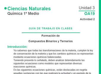 Formación de Compuestos Binarios y Ternarios Formación de Compuestos Binarios y Ternarios