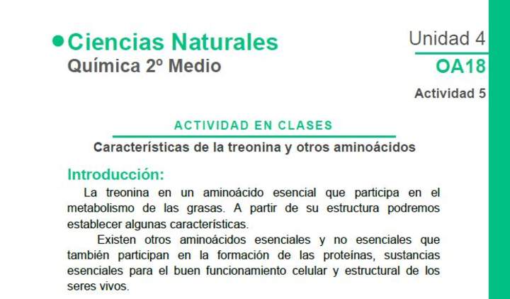 Características de la treonina y otros aminoácidos Características de la treonina y otros aminoácidos