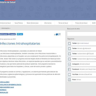 Programa de prevención de infecciones intrahospitalarias MINSAL Programa de prevención de infecciones intrahospitalarias MINSAL