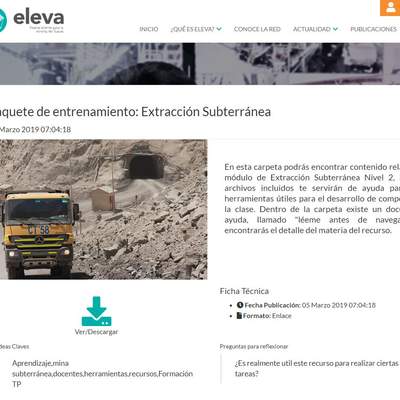 Paquete de entrenamiento: Extracción Subterránea Paquete de entrenamiento: Extracción Subterránea