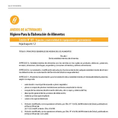 Anexo Higiene para la elaboración de alimentos Anexo Higiene para la elaboración de alimentos