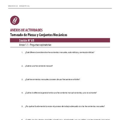 Anexo Tornado de piezas y conjuntos mecánicos Anexo Tornado de piezas y conjuntos mecánicos
