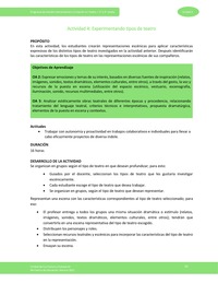 Actividad 4: Experimentando tipos de teatro