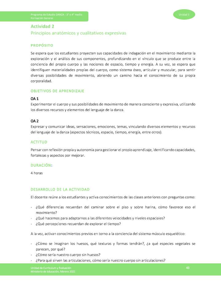 Actividad 2: Principios anatómicos y cualitativos expresivas Actividad 2: Principios anatómicos y cualitativos expresivas