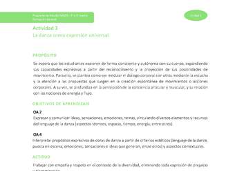 Actividad 3: La danza como expresión universal Actividad 3: La danza como expresión universal