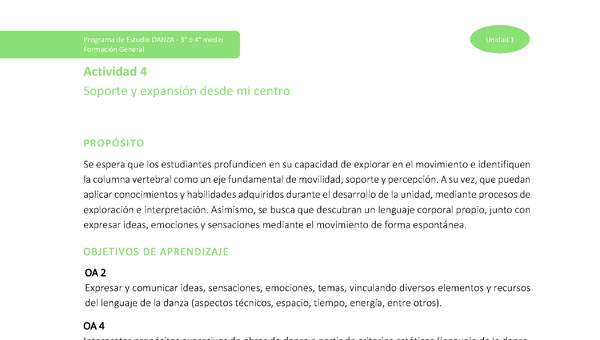 Actividad 4: Soporte y expansión desde mi centro Actividad 4: Soporte y expansión desde mi centro