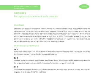 Actividad 3: Percepción sonora y visual en la creación Actividad 3: Percepción sonora y visual en la creación