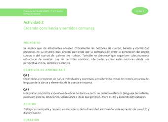 Actividad 2: Creando consciencia y sentidos comunes Actividad 2: Creando consciencia y sentidos comunes