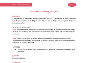 Actividad 1: Looking for a job Actividad 1: Looking for a job