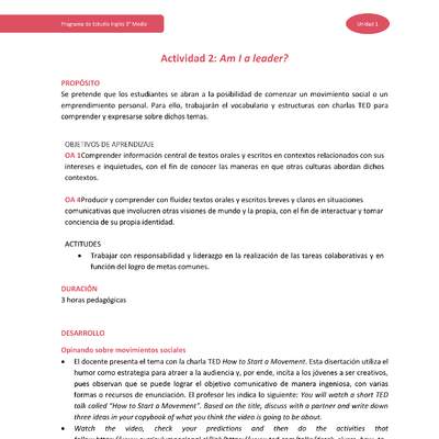 Actividad 2: Am I a leader? Actividad 2: Am I a leader?