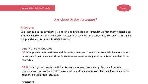 Actividad 2: Am I a leader? Actividad 2: Am I a leader?