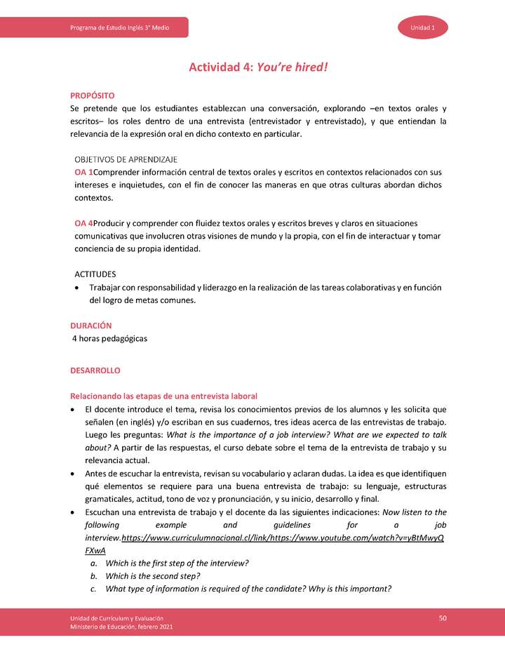 Actividad 4: You're hired! Actividad 4: You're hired!