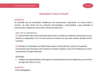 Actividad 4: You're hired! Actividad 4: You're hired!