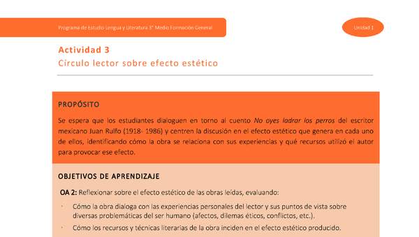 Actividad 3: Círculo Lector sobre Efecto Estético Actividad 3: Círculo Lector sobre Efecto Estético