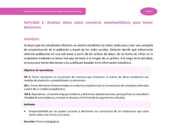 Actividad 1: Analizar datos sobre siniestros automovilísticos para tomar decisiones Actividad 1: Analizar datos sobre siniestros automovilísticos para tomar decisiones