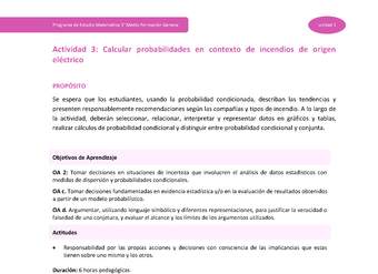 Actividad 3: Calcular probabilidades en contexto de incendios de origen eléctrico Actividad 3: Calcular probabilidades en contexto de incendios de origen eléctrico