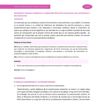 Actividad 3: Resolver problemas modelando diferentes situaciones de crecimiento o decrecimiento Actividad 3: Resolver problemas modelando diferentes situaciones de crecimiento o decrecimiento