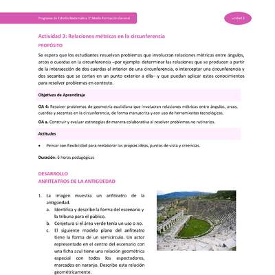 Actividad 3: Relaciones métricas en la circunferencia Actividad 3: Relaciones métricas en la circunferencia